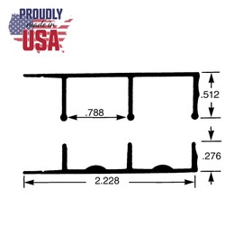 Outwater Industries' Aluminum Sliding Door Track with Mounting Leg for 3/4'' Glass or Wood Door Panels | 4 Foot Upper and Lower Track Set