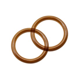 COLORFUL BLING 2Pcs Handwoven Wooden Braided Rattan Knit Cuff Bracelet Natural Bamboo Square Round Geometric Chunky Wrap Bangle for Women Ethnic Tribal Wrist Jewelry-E round