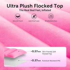 Neoflavie Inflatable Pregnancy Pillow, Full Body Pregnancy Mattress with Hole for Belly Chest/Head, Pregnancy Pillows for Prone Sleeping, Relieves Back Pain-Portable for Massage, Home, Travel-Pink