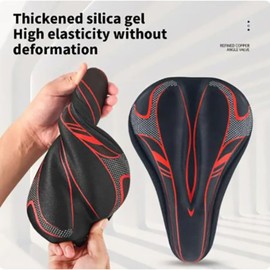 EZBUYGO Bicycle Saddle Cover, Cushion, Super Thick, High Elasticity, Does Not Hurt Your Buttocks, Shock Absorbent, Quick Drying, Anti-Slip, PU Leather, Waterproof Cover Included, For Road Bikes