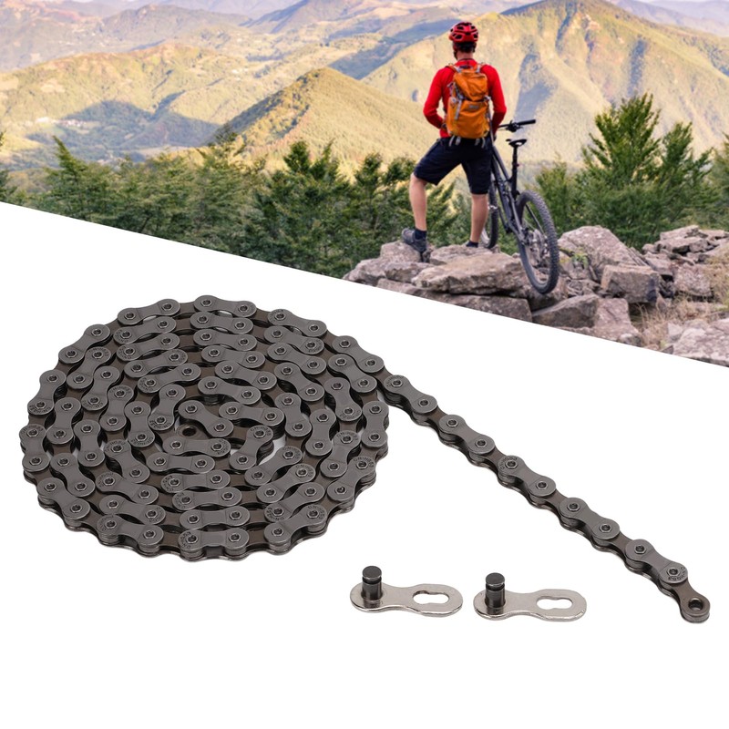 9 Speed Bike Chain, Manganese Steel Construction with Quick Connect