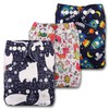 Littles & Bloomz, Reusable Pocket Cloth Nappy, Fastener: Popper, Set