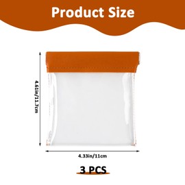 ASUNFO 3 Pcs Clear Pocket Cosmetic Bag Squeeze Small Makeup Pouch Waterproof Leather No Zipper Portable Travel Makeup Pouches
