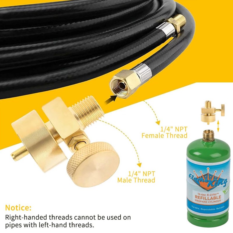 YHXGLJDKA 1LB Brass Propane Needle Control Valve, Disposable Adjustable Pressure