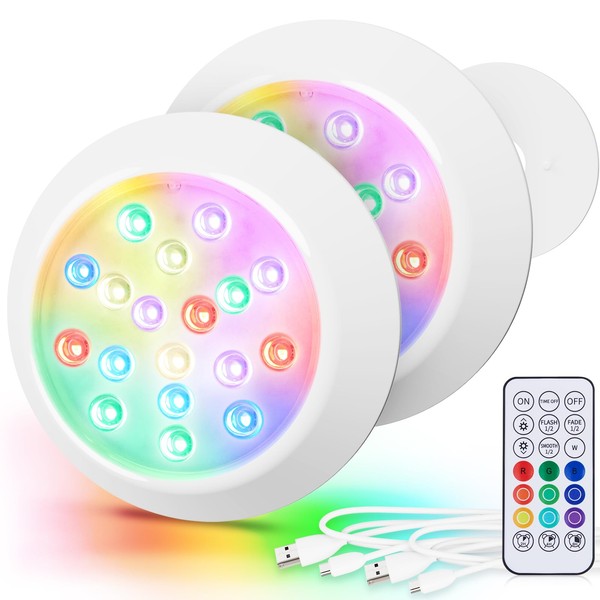 LyLmLe Magnetic Submersible LED Lighting for Above Ground Pools, 15