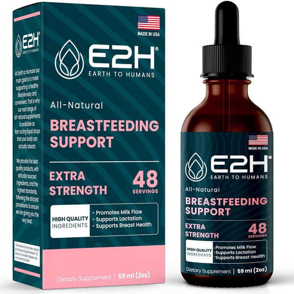 E2H Breastfeeding Supplement and Lactation Support - Liquid Lactation Supplement - Contains Fenugreek, Milk Thistle, Fennel and More - No Alcohol - Vegan - 2 Fl Oz