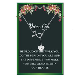 Dcfywl731 Nursing Graduation Gifts for Her Initial Nurse Necklace Nurse Week Appreciation Gift Graduation Gifts for Nurses Class of 2025
