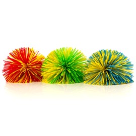 IMPRESA Monkey Stringy Balls 3-Pack - 3-Inch Multicolor Fidget Toys for Kids & Adults - Silicone Stress Relief & Sensory Balls - Hairy Fidget Toys for ADHD & Autism