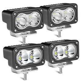 LED Pods, AKD Part 4Pcs 3" 80W CREE LED Pod Lights Small Off Road Driving Lights Ditch Fog Lights for Trucks Motorcycle UTV ATV SUV Dirt Bike - Spot & Flood