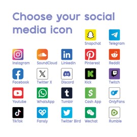 Social Media Car Sticker - Colorful Social Media Vinyl Decals for Cars - Customized Name Username Logo Brand Vinyl Sticker - Social Media Decal for Car