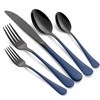 Onlycooker 20-Piece Black Silverware Set 18/0 Stainless Steel Flatware Sapphire