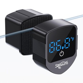 SEAOURA 2-in-1 Aquarium Magnetic Cleaner with Digital Aquariums Thermometer, Fish Mini Magnets Brush only for Glass Tank,Tiny Magnet Floating Cleaning Tool for 1-30 Gallons