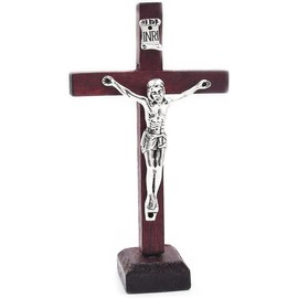 ZhangyiHot Crucifix Wall Cross Wooden Catholic Cross With Stand Religious Christian Standing Cross Church Home Ornaments For Prayers Wall Crosses Accents(ZS319)