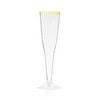 TRUE Gold Rimmed Disposable Champagne Flutes Plastic, Champagne Glasses, Toasting