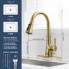 WEWE Vintage Kitchen Faucet with Pull Down Sprayer, Stainless Steel