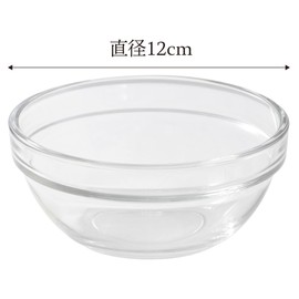 Ocean 120816 Stacked Bowl, Diameter 4.7 inches (12 cm), Set of 6, Salad Bowl, Fruit Bowl, Glass Bowl