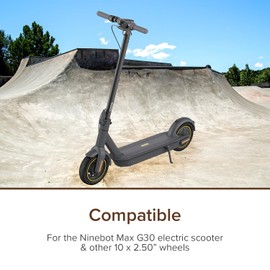 AlveyTech Solid Rubber 10" x 2.50" Honeycomb Tire - Fits The Ninebot by Segway MAX G30 Electric Scooter, Flat Free Solid Tire For Front or Rear Wheel Replacement with DY-036-01 Tread Pattern (1)