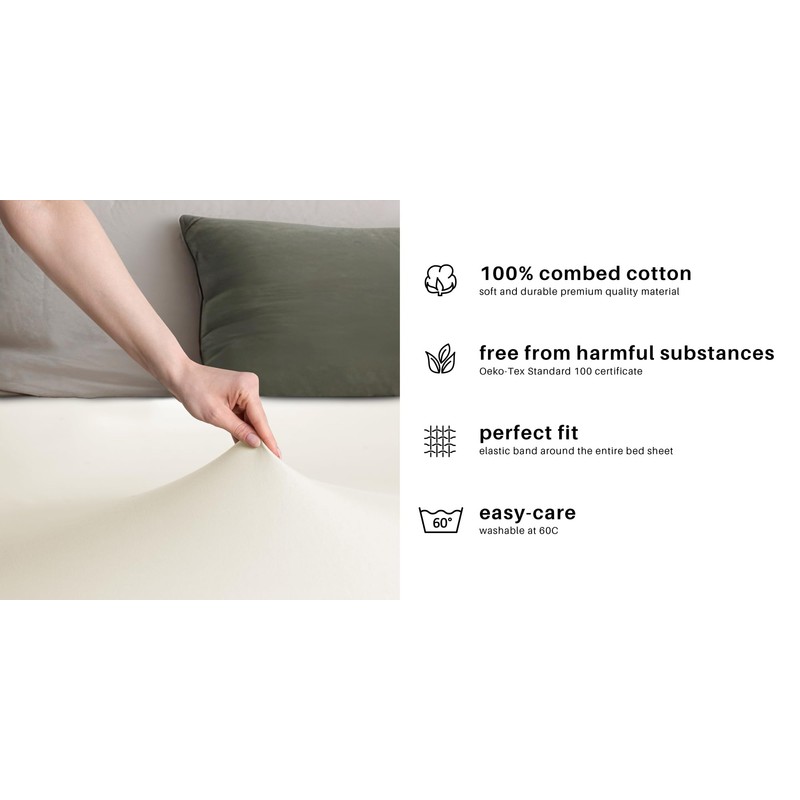 DecoKing Fitted Sheet Super King Cotton Jersey Boxspring, Amber Collection,