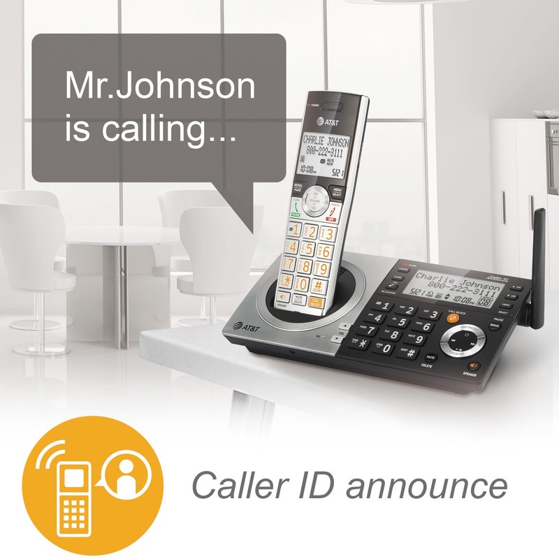 AT&T CL83407 DECT 6.0 4-Handset Cordless Phone for Home with