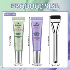 CC Red Correct Creme, CC Dull Correct Creme, mit Foundation Pinsel, CC Cream CC Red Corrector, CC Brighten Correction Cream mit Centella Asiatica, SPF 25, Reduziert Rötungen, gleicht den Hautton aus