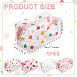 Toiletry Bag Transparent Waterproof Set of 4 Cosmetic Bags PVC Aeroplane Bag Transparent Makeup Bag Travel Wash Bag for Men and Women
