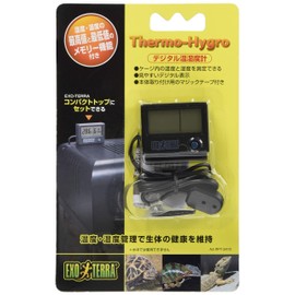 Exotera PT2470 GEX EXOTERRA Digital Thermometer/Hygrometer with Memory Function for Maximum and Low Temperature and Humidity, Easy to Read Digital Display