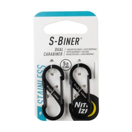 Nite Ize SB1-2PK-01 Size-1 S-Biner, Black, 2-Pack