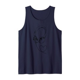 Headphones Music with Heart Tank Top