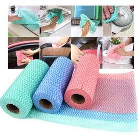 Einweg-Reinigungstücher (2 Rollen mit insgesamt 100 Stück) Mehrzweck Vlies-Stoff