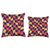 Twisted Checkerboard Pattern Chess Cute Boho Wavy Checkered Throw Pillow