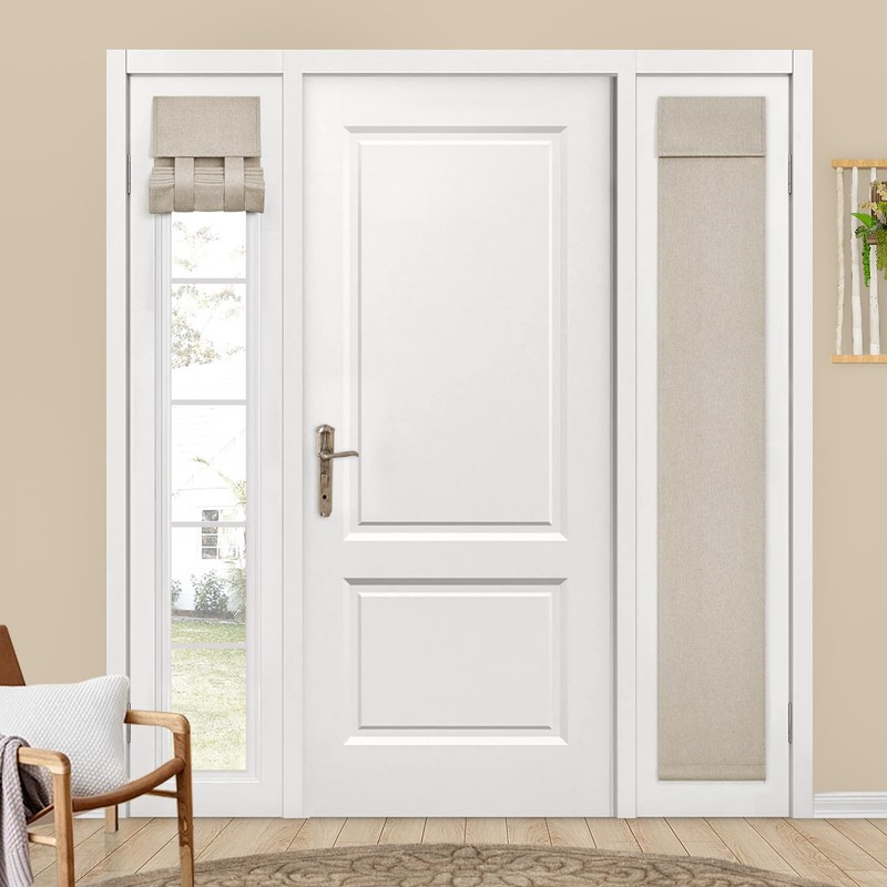 HOMEIDEAS Blackout Linen Sidelight Curtains for Front Door, Side Door