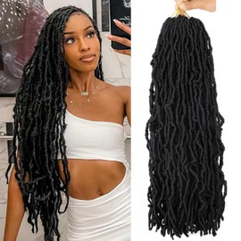 8 Packs Faux Locs Crochet Hair Pre Looped Soft Locs 24 Inch Goddess Locs Dreadlocs Hair For Black Women (1#, 24 Inch (Pack of 8))