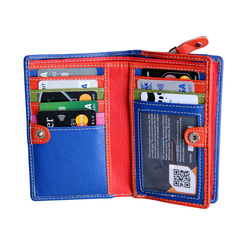 STARHIDE Ladies RFID Blocking Compact Multi Colour Soft Real Leather