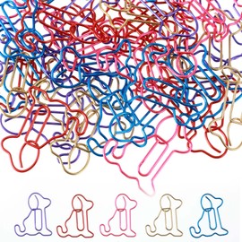 Ymapinc 50pcs Dog Shaped Paper Clips, Fancy Animal Decorative Paperclips Cute Multicolored Binder Clips Office Supplies Dog Decor Bookmark for Fun Women Men