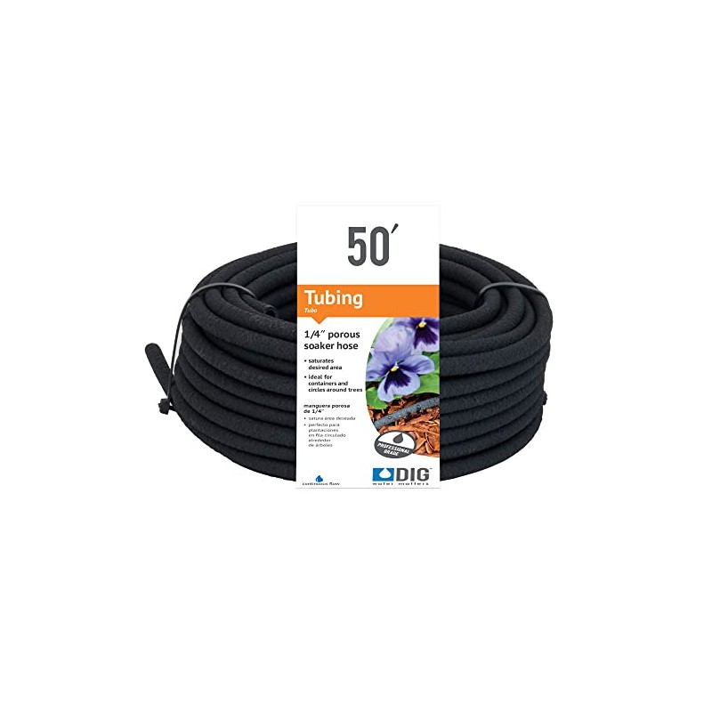 DIG PSH50 1/4" x 50' Black Porous Soaker Drip Line