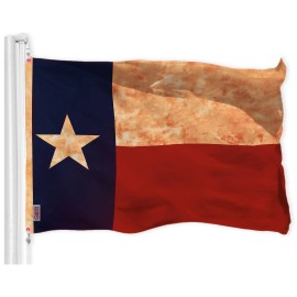 UD_G128 Combo Pack: American USA Tea-Stained Flag 3x5 Ft & Texas Tea-Stained Flag 3x5 Ft  Both LiteWeave Pro Series Printed 300D