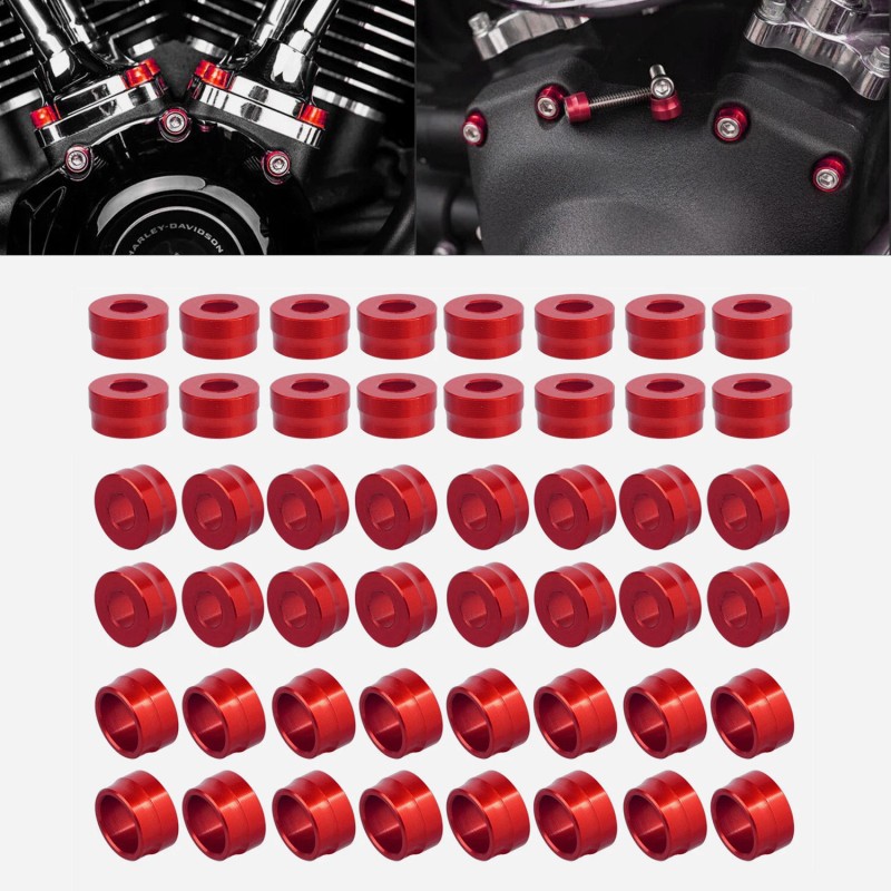 Unbranded Red Engine Bolt Cover Kit For Harley M8 Softail