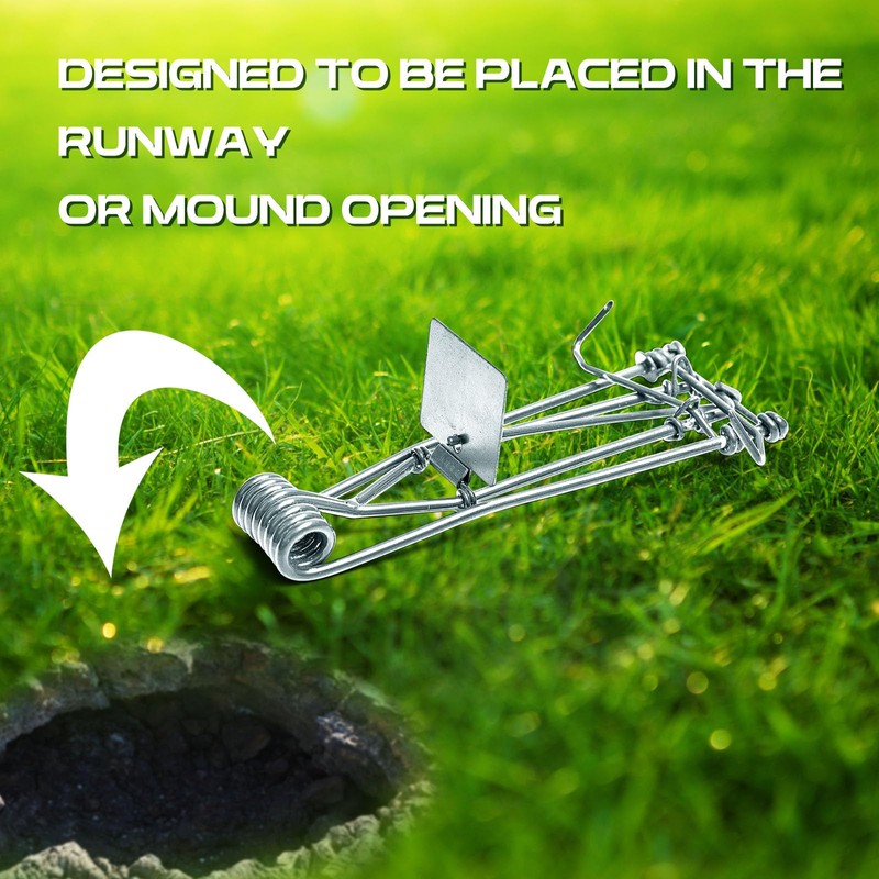 Qualirey 4 Pcs Outdoor Gopher Trap Easy Set Mole Trap