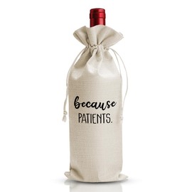 Nurse Practitioner Graduation Gift Wine Bag for Women Boy Doctor Her, Med School College Graduation Party Decoration, Nurses Appreciation Gift, Nurse Day Week, Because Patient