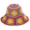 Womens Straw Sun Hat Floral Woven Bucket Hat Fishing Hat