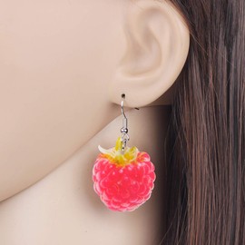 NEWEI Acrylic Raspberry Earrings Dangle Ginger berry Charms Pineapple Fruit Jewelry for Women Accessories Charms Gifts, Acrylic, No Gemstone