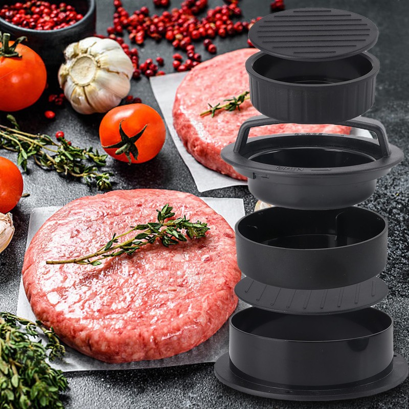 GLDFYYDS Cast Iron Burger Press Set, Compact Meat Press with