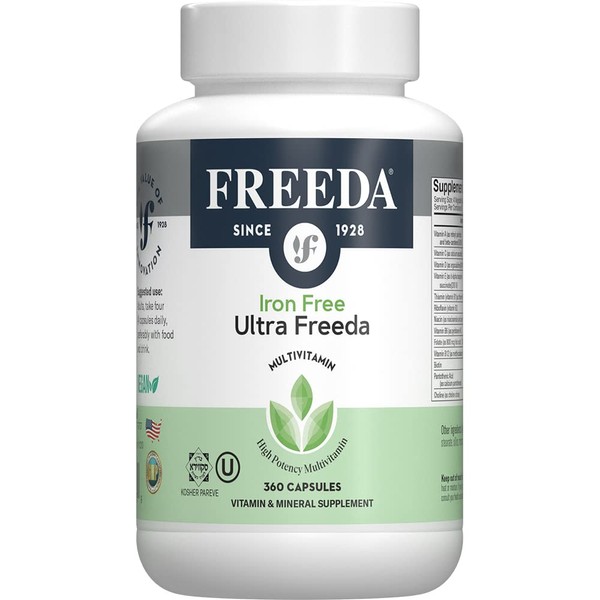 FREEDA Multivitamin - Iron Free Ultra Kosher Multi Vitamins Supplements for Women Health - Men’s Vitamins for Men Health - Multivitamins for Men & Women Adult Vitamins Multivitamin (360)