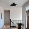 DIRYZON 12-Inch Industrial Ceiling Light Fixture,Black Bedroom Ceiling Light,Metal Ceiling