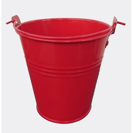 Spring life 11CM METAL TIN HERB FLOWER BUCKET POT PLANTER WEDDING FAVOURS SWEET TREE (red)