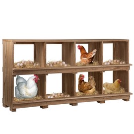 Neoaider Nesting Boxes for Chickens 8 Compartment, Wall-Mounted Wooden Chicken Nesting Box, Ensuring Comfortable Egg Laying, Preventing Egg Falls, Perfect for Backyard and Poultry Farms