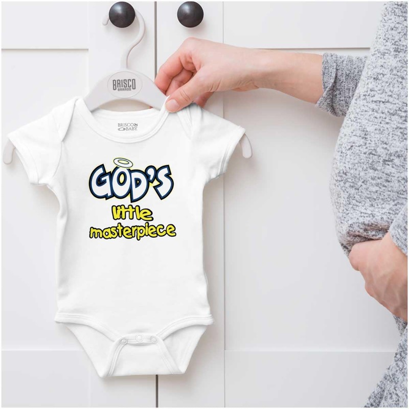 Brisco Brands God's Little Masterpiece Christian Baby Romper Boys or