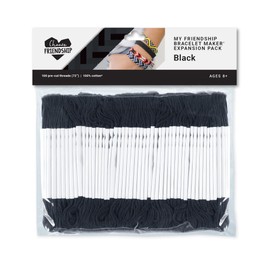 Choose Friendship, My Friendship Bracelet Maker Black Expansion Pack, 100 Pre-Cut Threads (Embroidery Floss)