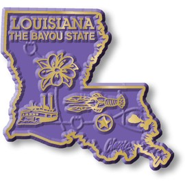 Louisiana Small State Magnet by Classic Magnets, 2.2" x 2.1", Collectible Souvenirs Made in The USA