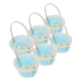 MERRYHAPY Tiny Baskets Set of 6 Weaving Storage Baskets Handles for Shower Wedding Decorations